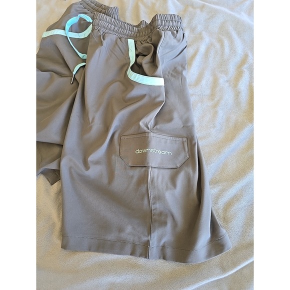 Downstream Men's Uni StreamLine Tech Shorts Gray Drawstring Pockets Fishing L - Picture 3 of 14